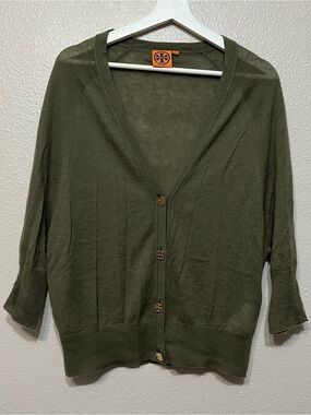 Tory Burch Cashmere V-neck Cardigan Size Large Button Front